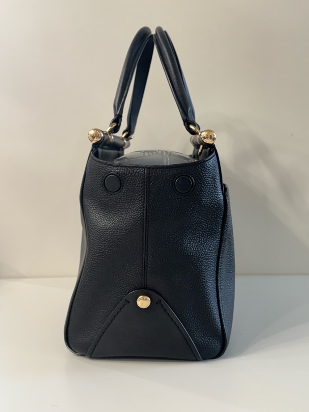 Coach Black Leather Satchel with Gold Hardware and Detachable Strap - Picture 6 of 16